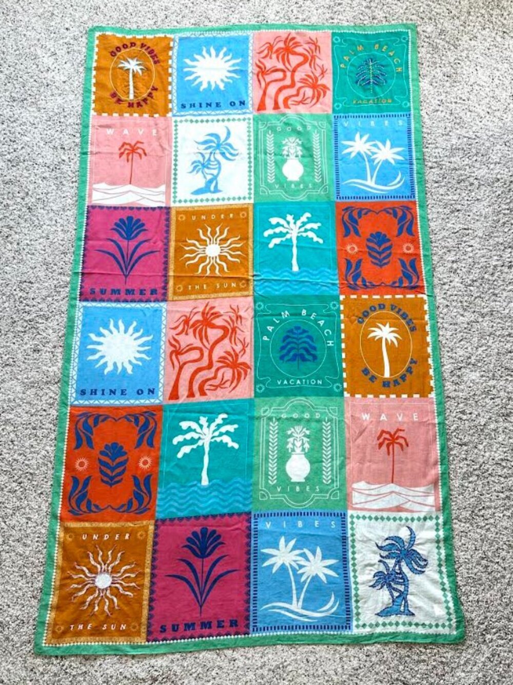 Calypso St. Barth Large Embroidered Travel Wrap Vacation Print Palm Beach